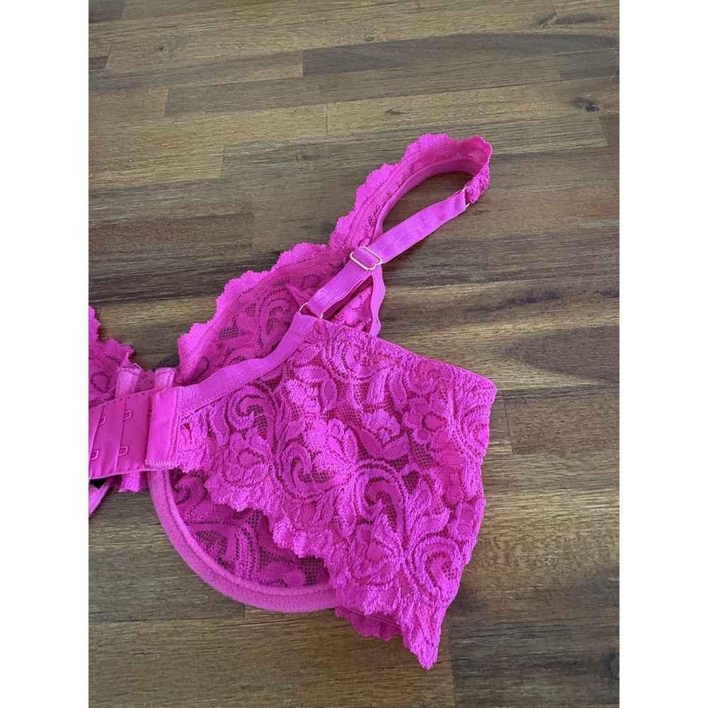Smart & Sexy Women's Signature Lace Unlined Underwire‎ Bra 40D Hot Pink - Picture 4 of 16